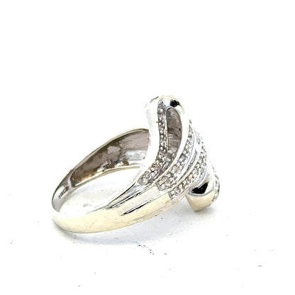 9ct white gold half-carat diamond ring in size N 1/2 with sparkling diamonds, unbranded jewelry.