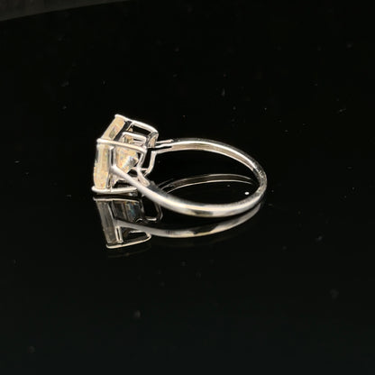 9ct white gold ring in size L, featuring a sleek, polished band with a simple, elegant design.
