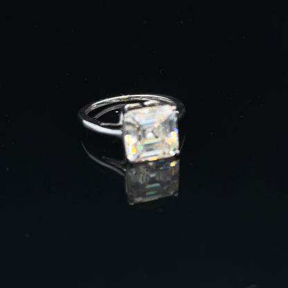 9ct white gold ring in size L with a sleek, polished finish, showcasing a elegant and timeless jewelry piece.