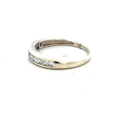9ct white gold ring in size L with a simple polished band, unbranded jewelry for elegant everyday wear.