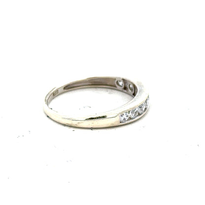 9ct white gold ring size L with a smooth band, unbranded, displayed on a neutral background.