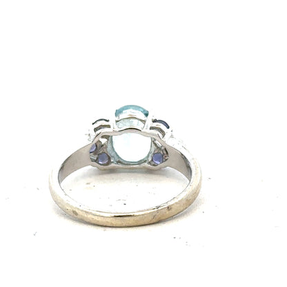 9ct white gold ring size N with a smooth band, unbranded jewelry piece showing a polished finish and elegant design.