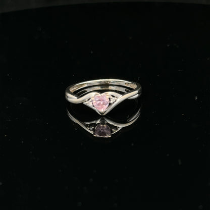 9ct white gold ring in size O, unbranded, showcasing a sleek and polished band with a smooth finish.