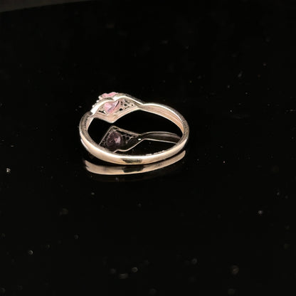 9ct white gold ring size O with polished finish, unbranded jewelry ring displayed on a neutral background.