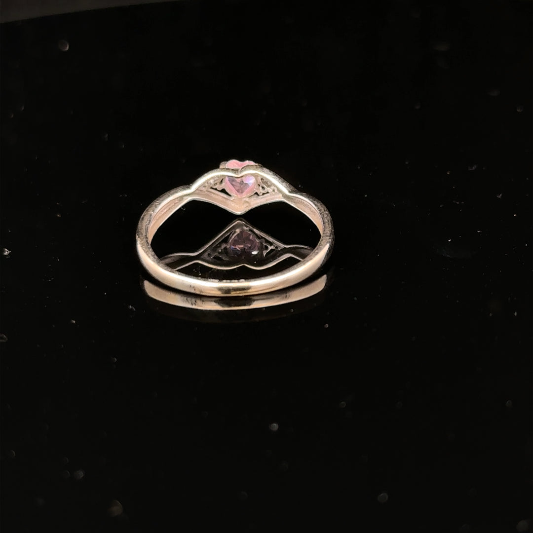 9ct white gold ring size O with a smooth band, unbranded jewelry, shown in a close-up view.