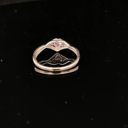 9ct white gold ring size O with a smooth band, unbranded jewelry, shown in a close-up view.