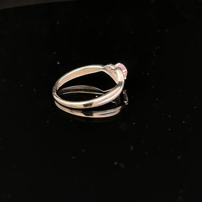 9ct white gold ring in size O with a smooth band, featuring a simple, elegant design.