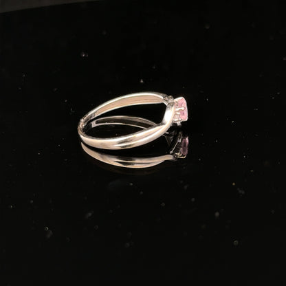 9ct white gold ring in size O with a sleek, polished finish, designed for elegant wear.