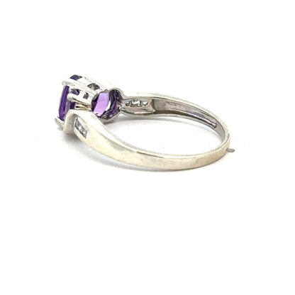 9ct white gold ring size O1/2 with a smooth band, unbranded jewelry design, shown in a close-up image.