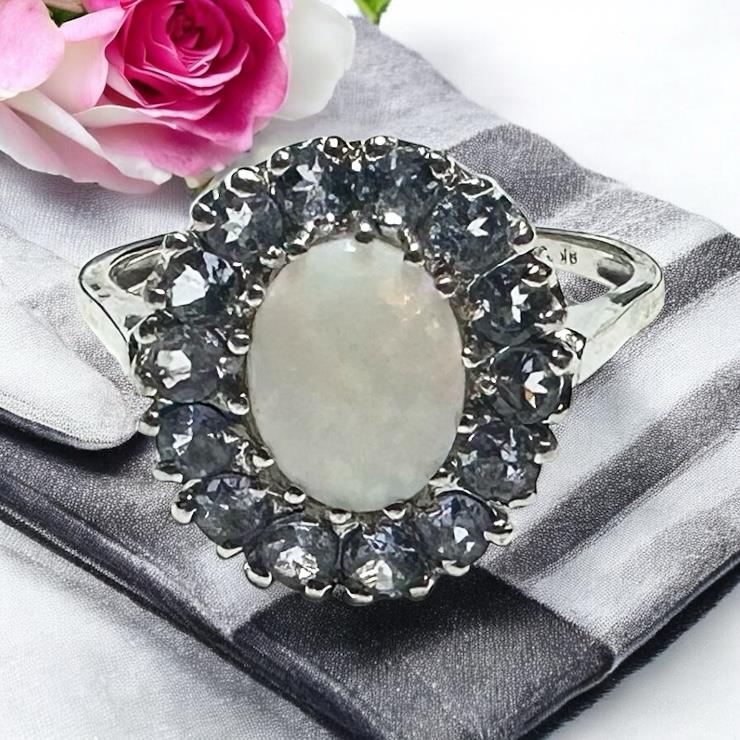 9ct white gold ring size S with a smooth, polished band, unbranded jewelry showcasing elegant craftsmanship.
