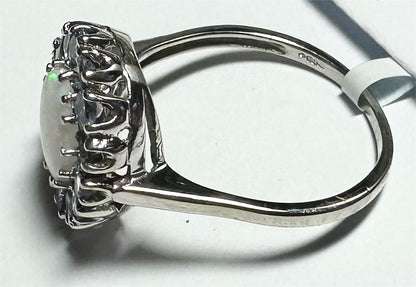 9ct white gold ring size S with a smooth polished finish, unbranded jewelry showcasing elegant craftsmanship.