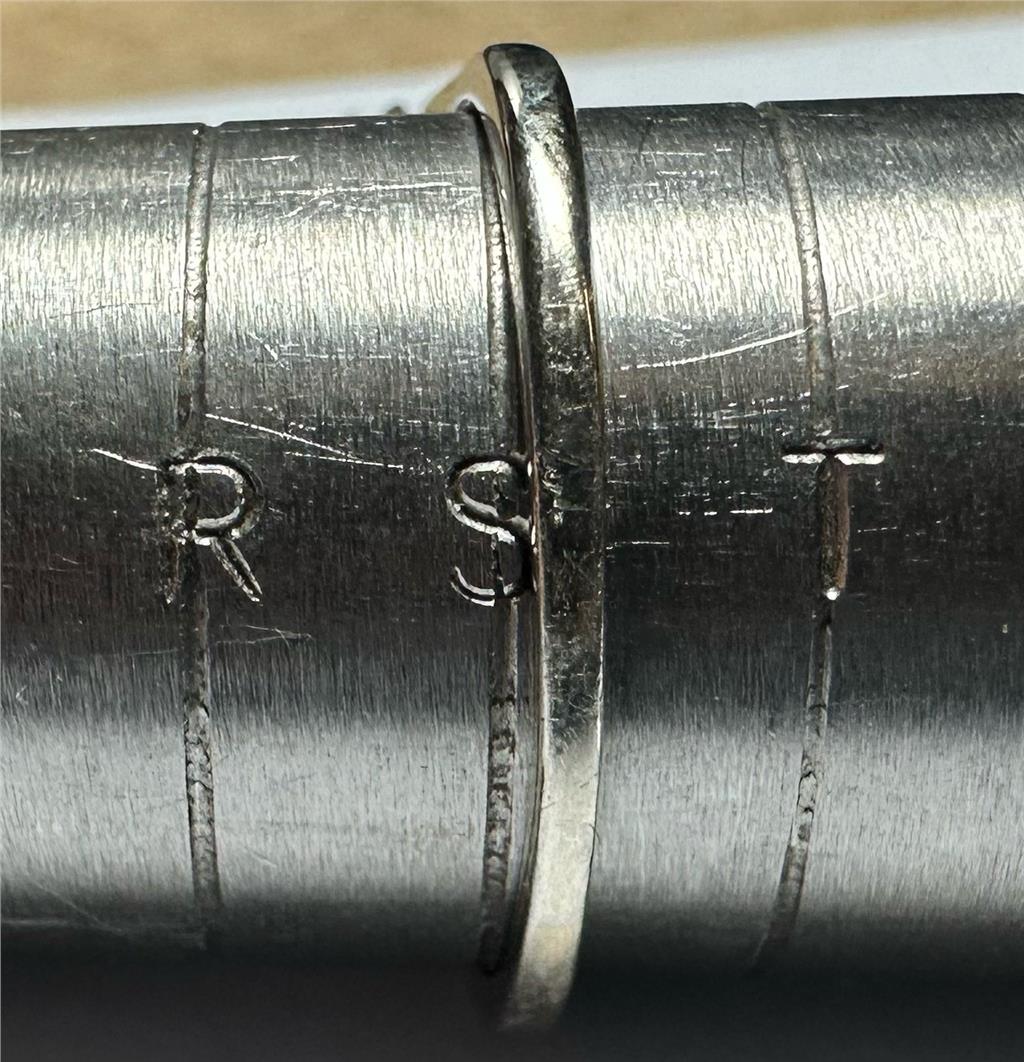 9ct white gold ring in size S, unbranded, shown with a smooth polished finish and classic design.