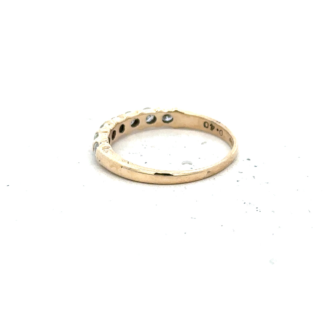 9ct yellow gold diamond ring with 0.40 carat center stone, size N, unbranded jewelry, featuring elegant design and gold finish.