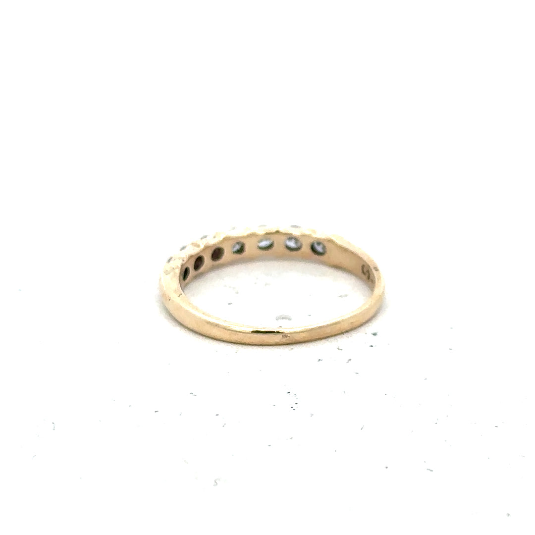 9ct yellow gold diamond ring with 0.40 carat center stone, size N, unbranded jewelry, elegant and sparkling gemstone ring.