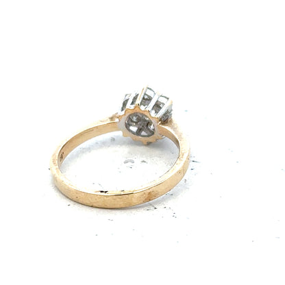9ct yellow gold diamond ring with 1/2 carat total weight, size N, featuring a classic design and sparkling diamonds.