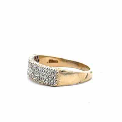 9ct yellow gold diamond ring with 1/3 carat center stone, size O1/2, featuring a simple and elegant design.