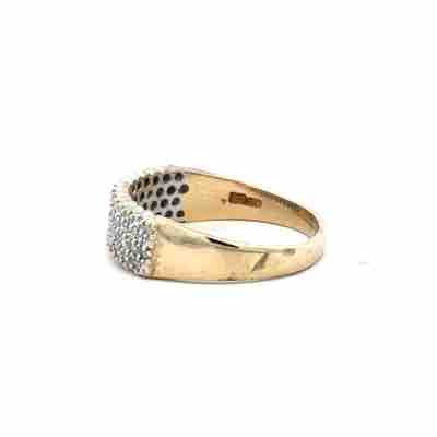 Yellow gold diamond ring with 1/3 carat total weight, size O1/2, featuring a simple and elegant design.