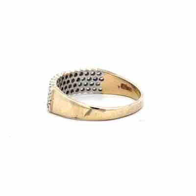 9ct yellow gold diamond ring with 1/3 carat diamond, size O 1/2, featuring a classic band design.