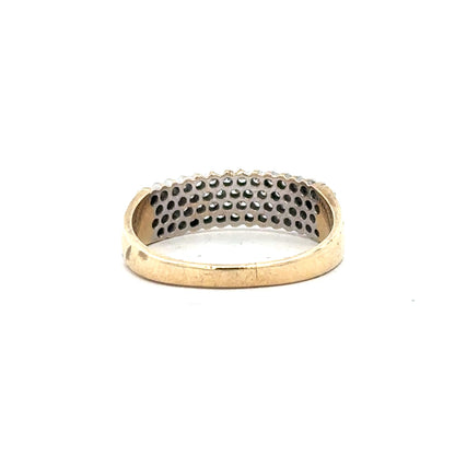 9ct yellow gold diamond ring with 1/3 carat sparkling diamond, size O1/2, unbranded, featuring a classic band design.