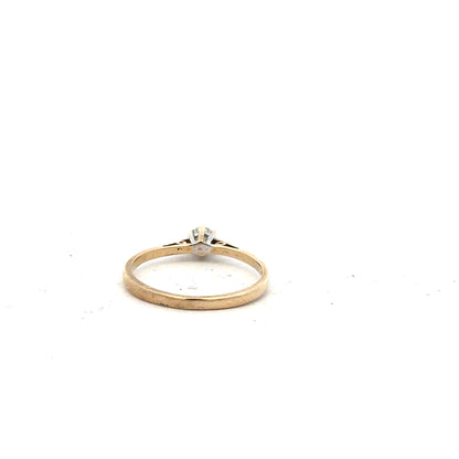 9ct yellow gold diamond ring with 20pts of diamonds in size N1/2, featuring a sleek band and sparkling gemstone accents.