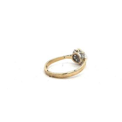 9ct yellow gold diamond ring with 25 points, size L, featuring a classic design and unbranded craftsmanship.