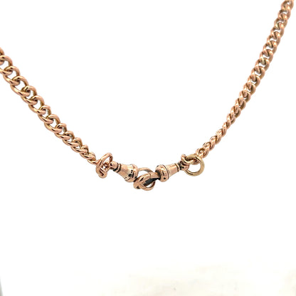 9ct yellow gold Albert chain with a detailed link design, weighing 45.6g, ideal for classic men's jewelry.