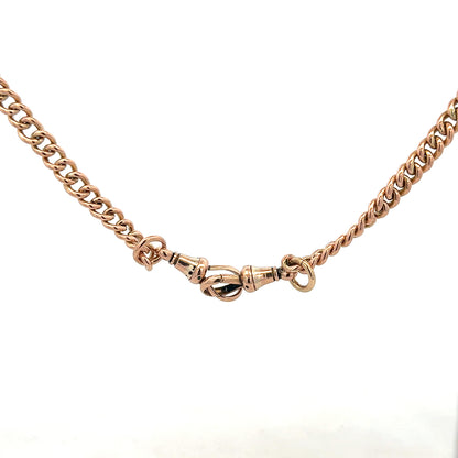 9ct yellow gold Albert chain with a 45.6g weight, featuring a classic design and secure clasp, ideal for men's jewelry.