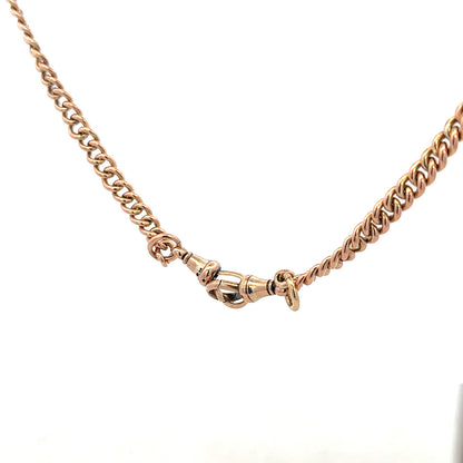 9ct yellow gold Albert chain with a classic design, weighing 45.6g, displayed on a plain background.
