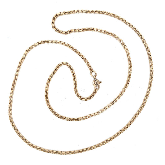 9ct yellow gold belcher chain, unbranded, with a 12.2g weight, showcasing the classic linked design and polished finish.