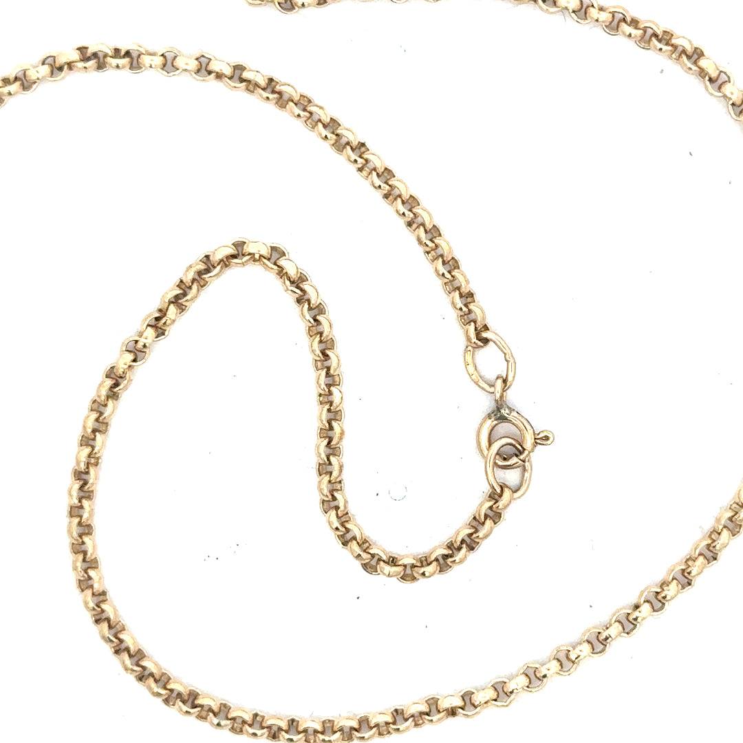 9ct yellow gold belcher chain with a 12.2g weight, featuring classic linked design, unbranded jewelry chain.