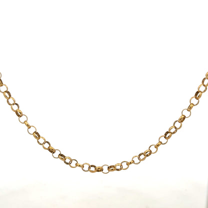 9ct yellow gold belcher chain with a 15g weight, showcasing its classic linked design and polished finish.