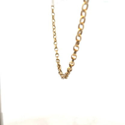 9ct yellow gold belcher chain weighing 17.3g, unbranded, with a classic linked design suited for jewelry or necklaces.