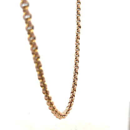 9ct yellow gold belcher chain weighing 24.3g, showcasing a classic chain design with a polished finish and secure clasp.