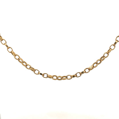 Unbranded 9ct yellow gold belcher chain with pendant, 28g, featuring a detailed design visible in the image.