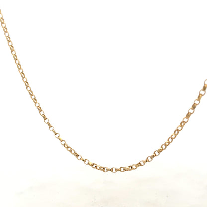 9ct yellow gold belcher chain, 5.2g, unbranded, close-up view showing detailed links and polished finish.