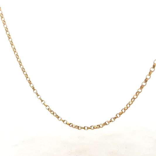 9ct yellow gold belcher chain, 5.2g, unbranded, close-up view showing detailed links and polished finish.