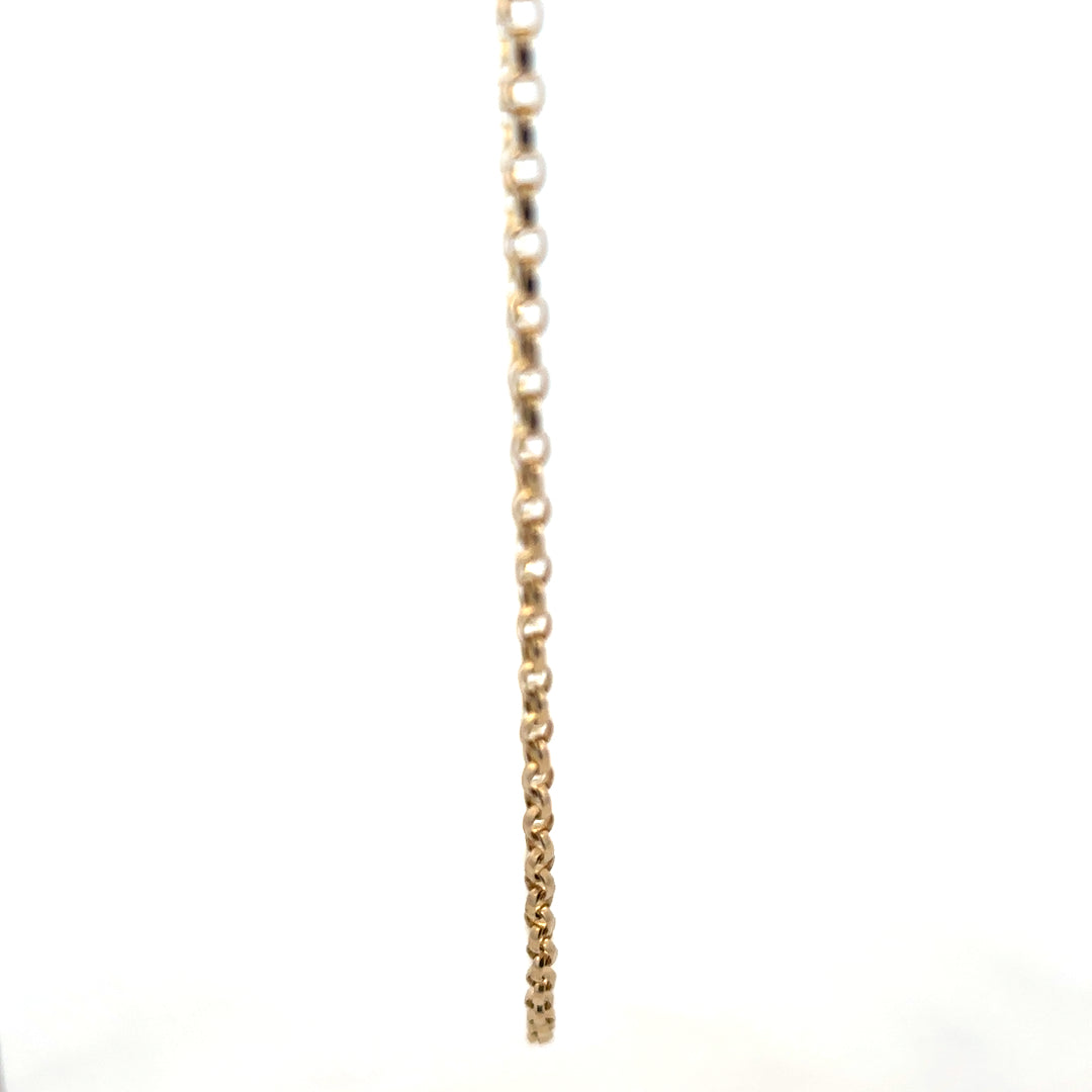 9ct yellow gold belcher chain, unbranded, showing the chain's links and gold finish, weight 5.2 grams.