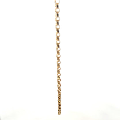 9ct yellow gold belcher chain, unbranded, showing the chain's links and gold finish, weight 5.2 grams.