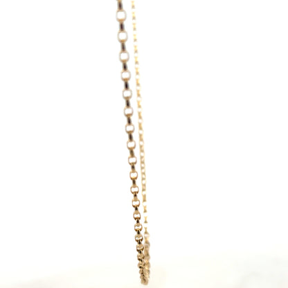 9ct yellow gold belcher chain, unbranded, weight 5.2g, showcasing the classic linked design and polished finish.