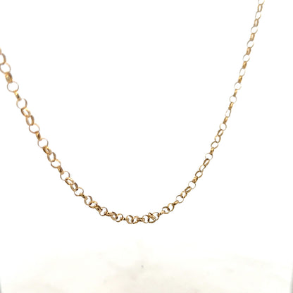 9ct yellow gold belcher chain with a classic link design, weighing 5.2 grams, shown in a close-up image.