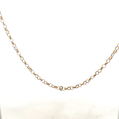 9ct yellow gold belcher chain weighing 5.2g, featuring classic linked design, unbranded jewelry chain for men and women