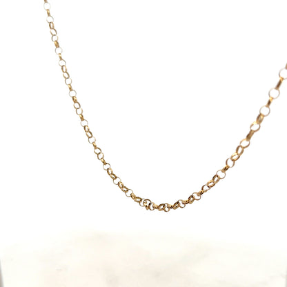 9ct yellow gold belcher chain, unbranded, weighing 5.2g, with a classic linked design visible in the image.