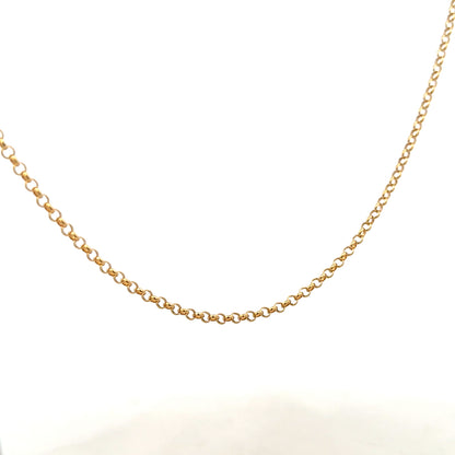 9ct yellow gold belcher chain with a 5.2g weight, showcasing the classic linked design in a close-up image.