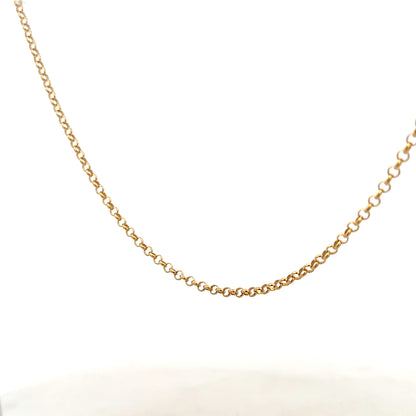 9ct yellow gold belcher chain with a 5.2g weight, featuring classic linked design, unbranded jewelry chain for everyday wear