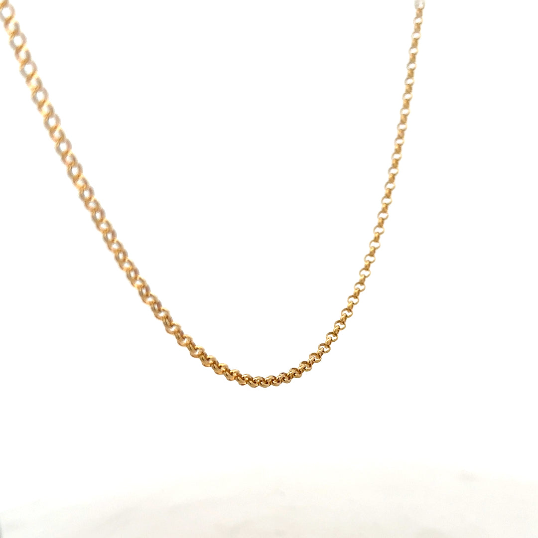 9ct yellow gold belcher chain, 5.2g, unbranded jewelry chain with classic link design, shown in the product image.