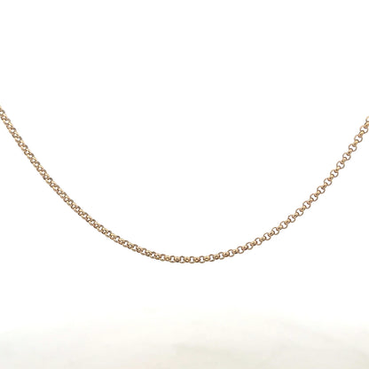 9ct yellow gold belcher chain, unbranded, with a sturdy design and 5.3g weight, shown in a close-up image.