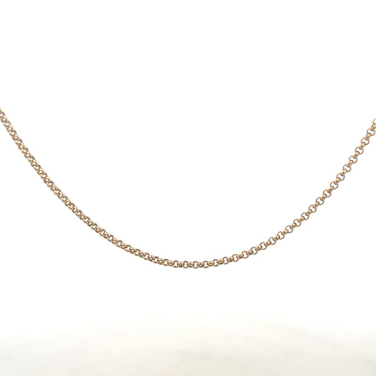 9ct yellow gold belcher chain, unbranded, with a sturdy design and 5.3g weight, shown in a close-up image.