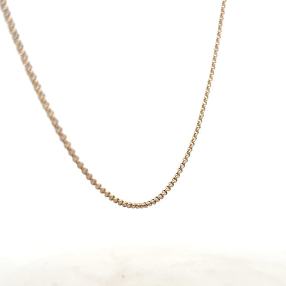 9ct yellow gold belcher chain weighing 5.3g, unbranded jewelry chain with classic link design visible in the image.