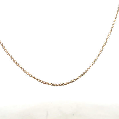 9ct yellow gold belcher chain, unbranded, 5.3g, showcasing a classic linked jewelry chain design.