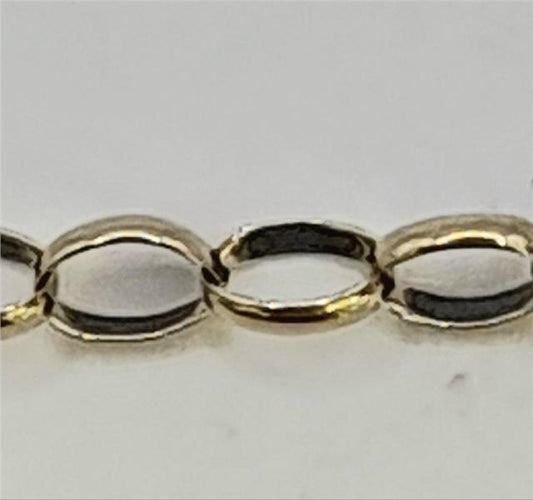 9ct yellow gold belcher chain weighing 6.6g, featuring interlocking round links, unbranded jewelry chain for men or women.